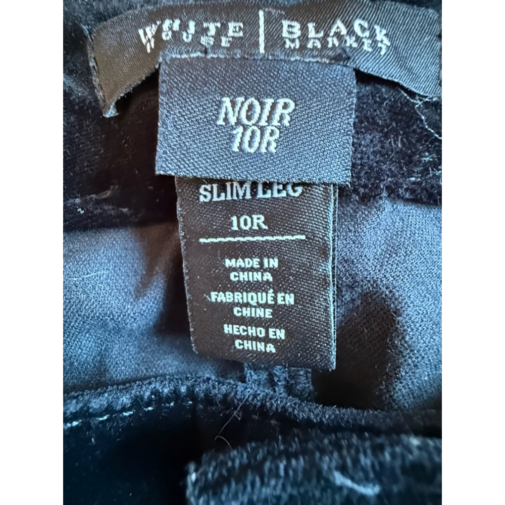 EUC Women's White House Black Market Black Velvet Pants Size 10R - Picture 3 of 10